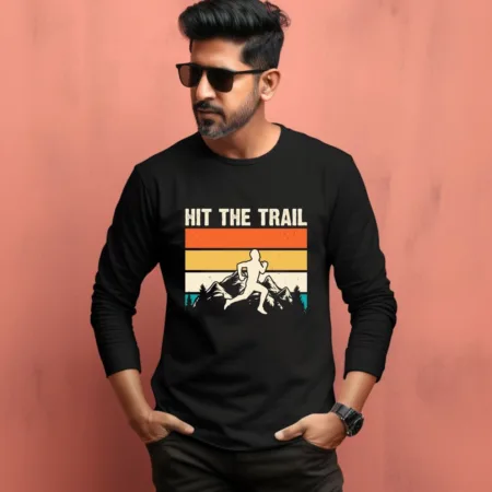 Men's Hit The Rail Graphics Printed Full Sleeve T Shirt