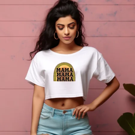 Women's Mama Mama Mama Graphics Printed Crop Tops