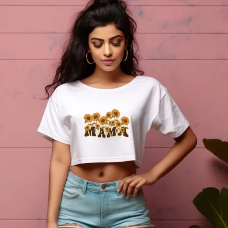 Women's Mama Graphics Printed Crop Tops
