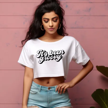 Women's It's Been Groovy Graphics Printed Crop Tops