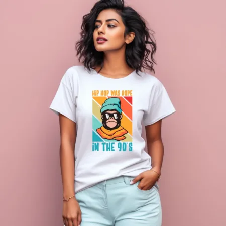 Women's Hip Hop Was Dope In The 90's Graphics Printed T-Shirt
