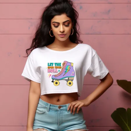 Women's Let The Cool Times Roll Graphics Printed Crop Tops
