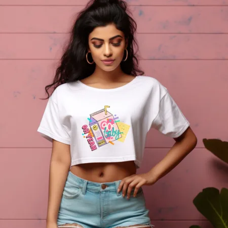 Women's Oh Yeah 90'S Baby Graphics Printed Crop Tops