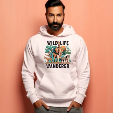 Men's Wild Life Wanderer Graphics Printed Hoodies