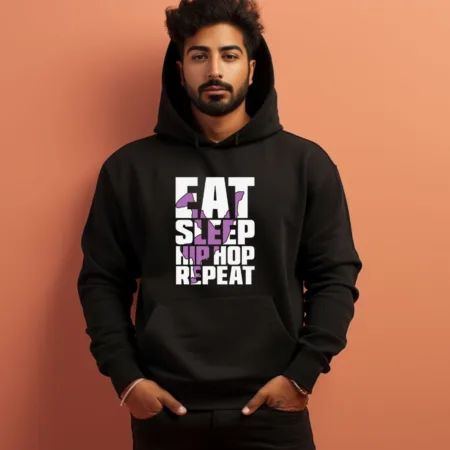 Men's Eat Sleep Hip Hop Respect Graphics Printed Hoodies