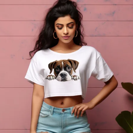 Women's Boxer Graphics Printed Crop Tops
