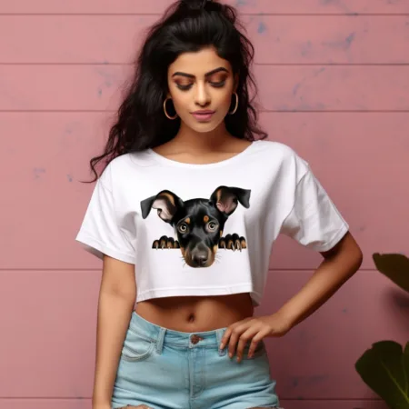 Women's Doberman Pinscher Graphics Printed Crop Tops