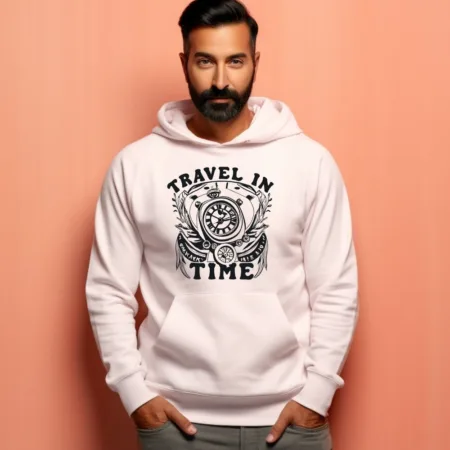 Men's Travel In Time Graphics Printed Hoodies