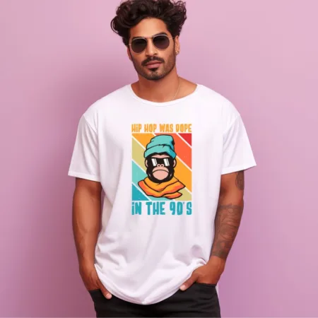 Men's Hip Hop Was Dope In The 90's Design Printed Oversized T-Shirt