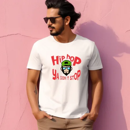 Men's Hip Hop Ya Don't Stop Design Printed T-Shirt
