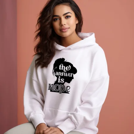 Women's The Answer Is Nope Graphics Printed Hoodies