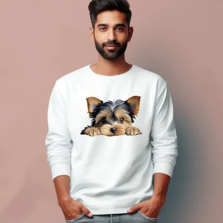 Men's Yorkshire Terrier Quote Printed Full Sleeve T Shirt