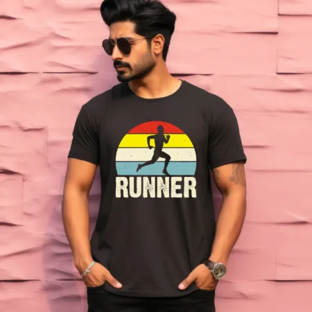Men's Runner Graphics Printed T-Shirt