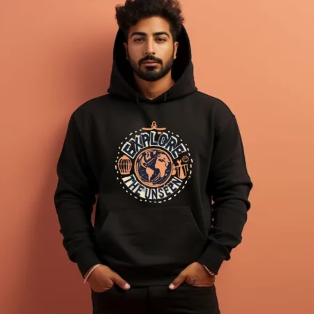 Men's Explore The Unseen Graphics Printed Hoodies