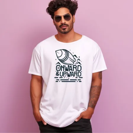Men's Onward & Upward Design Printed Oversized T-Shirt