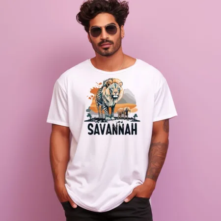 Men's Savannah Design Printed Oversized T-Shirt