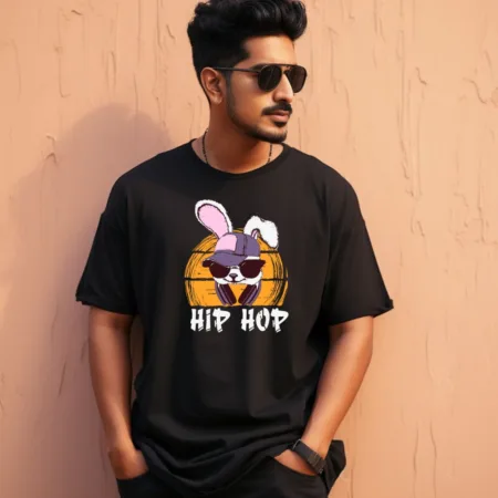Men's Hip Hop Design Printed Oversized T-Shirt