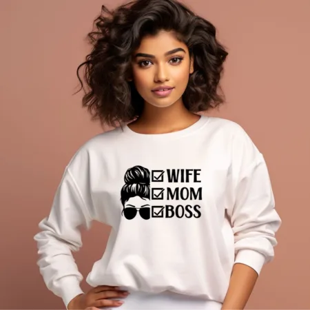 Women's Wife Mom Boss Graphics Printed Sweatshirts