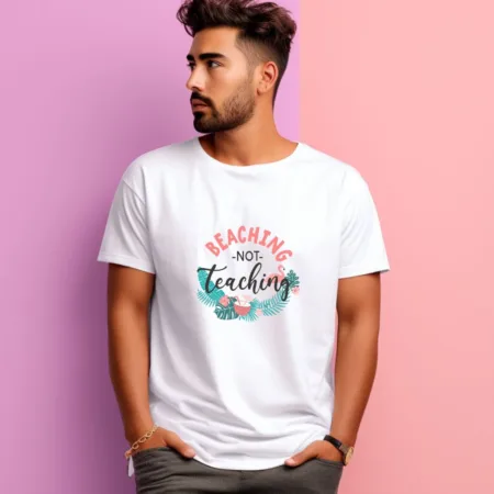 Men's Beaching Not Teaching Design Printed T-Shirt