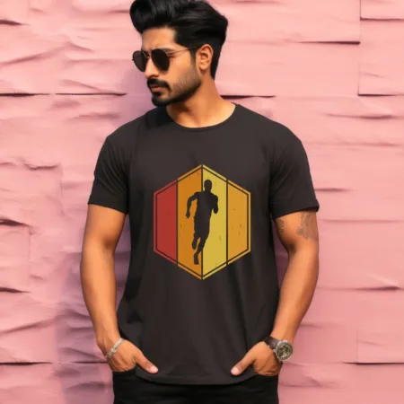 Men's Running Dad Graphics Printed T-Shirt
