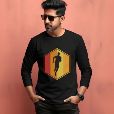 Men's Running Dad Graphics Printed Full Sleeve T Shirt