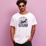 Men's Explore The Uncharted Design Printed Oversized T-Shirt
