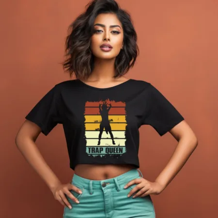 Women's Trap Queen Graphics Printed Crop Tops