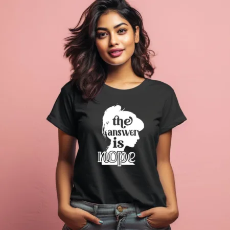 Women's The Answer Is Nope Graphics Printed T-Shirt
