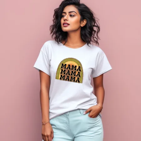 Women's Mama Mama Mama Graphics Printed T-Shirt