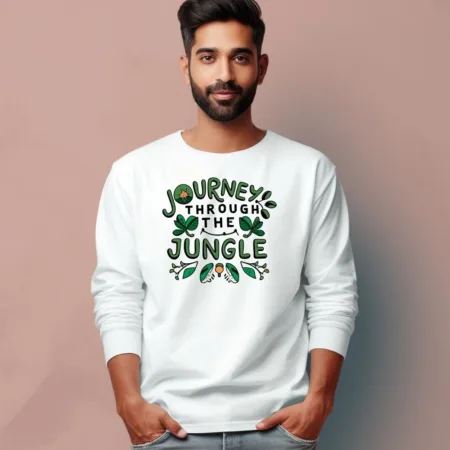 Men's Journey Through The Jungle Quote Printed Full Sleeve T Shirt