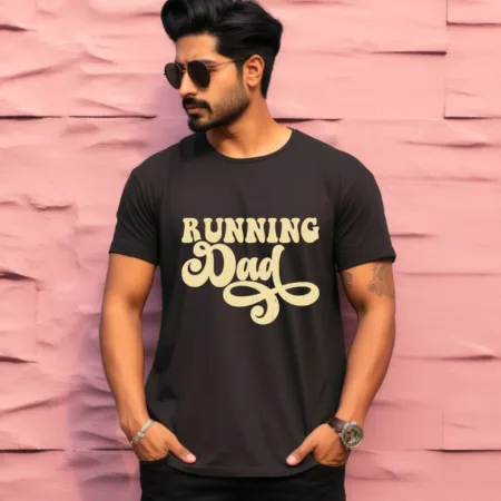 Men's Running Dad Graphics Printed T-Shirt