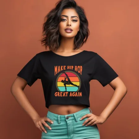 Women's Make Hip Hop Great Again Graphics Printed Crop Tops