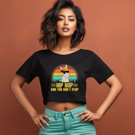 Women's Hip Hop And You Don't Stop Graphics Printed Crop Tops