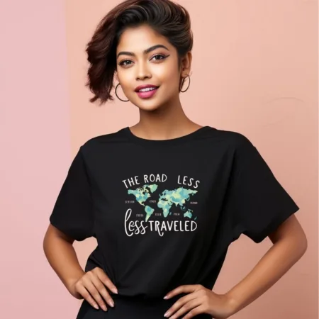 Women's The Road Less Travelled Graphics Printed Oversized T-Shirt
