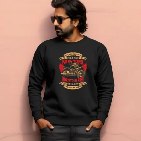 Men's New York Sports Club Since-1978 Born To Be Free ESTD-1978 Live Fast Die Young Graphics Printed Sweatshirts