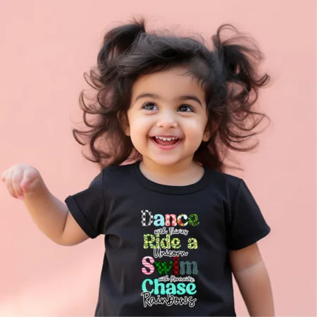 Toddler's Dance with friends Ride a unicorn Graphics Printed T-Shirt