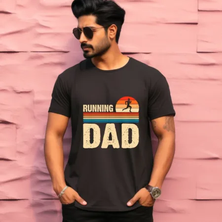 Men's Running Dad Graphics Printed T-Shirt