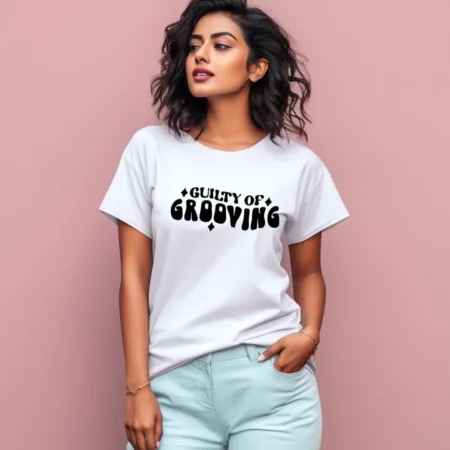 Women's Guilty Of Grooving Graphics Printed T-Shirt