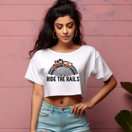 Women's Ride The Rails Graphics Printed Crop Tops