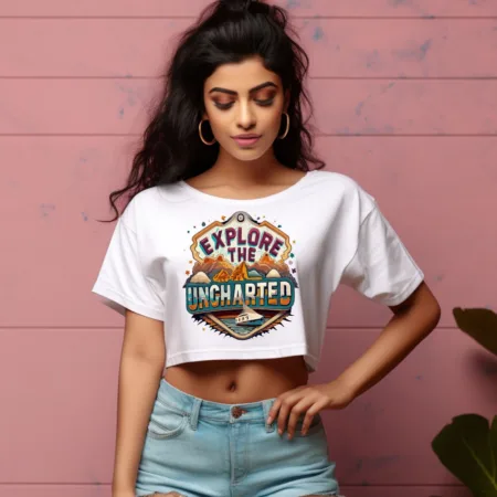 Women's Explore The Uncharted Graphics Printed Crop Tops