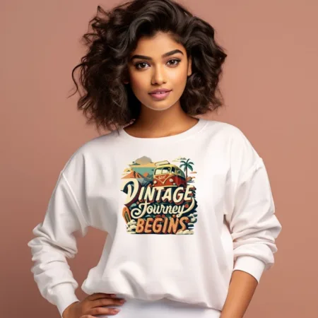 Women's Vintager Journey Begins Graphics Printed Sweatshirts