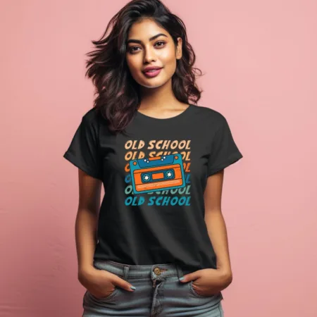 Women's Old School Graphics Printed T-Shirt