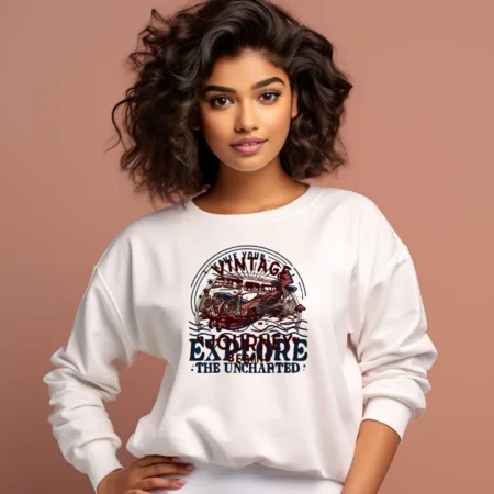 Women's vintage Explore The Uncharted Graphics Printed Sweatshirts