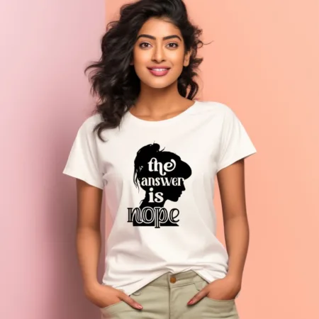 Women's The Answer Is Nope Graphics Printed T-Shirt