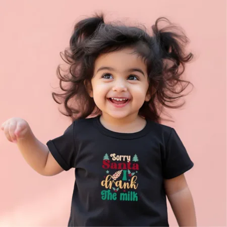 Toddler's Sorry Santa I Drank The milk Graphics Printed T-Shirt
