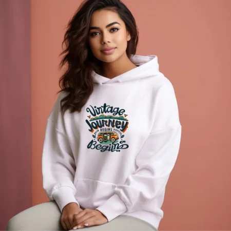 Women's Vintage Journey Begins Graphics Printed Hoodies