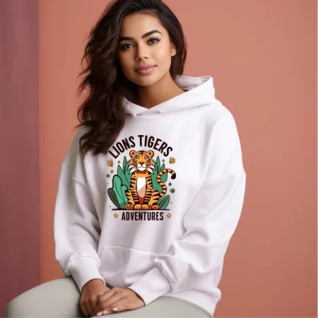 Women's Lions Tigers Adventure Graphics Printed Hoodies