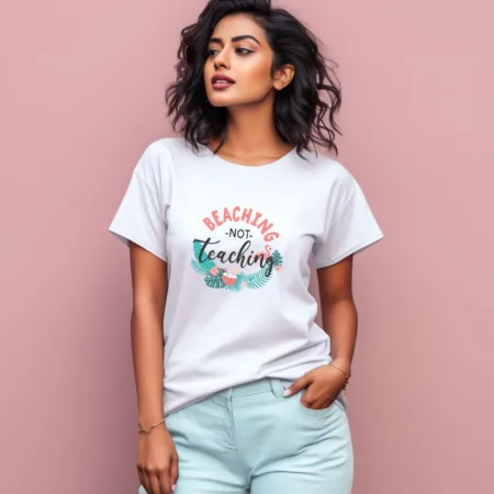Women's Beaching Not Teaching Graphics Printed T-Shirt