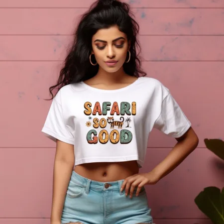 Women's Safari So Good Graphics Printed Crop Tops