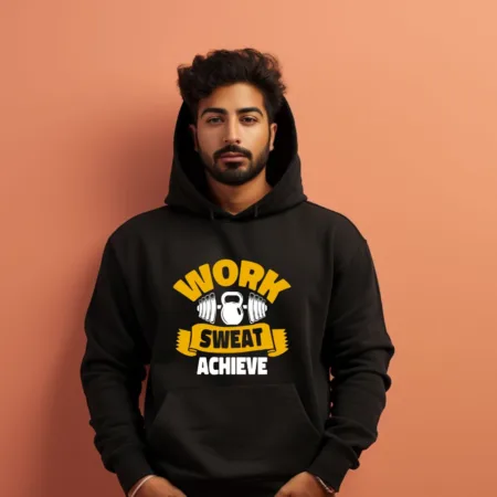 Men's Work Sweat Achieve Graphics Printed Hoodies